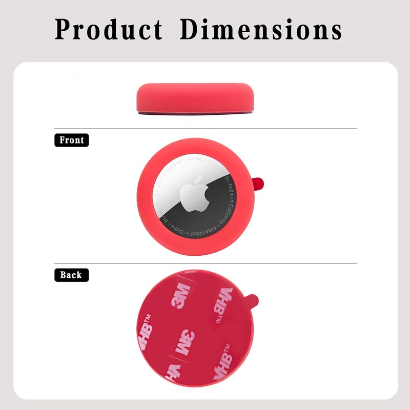 echinff Silicone Case with 3M Strong Adhesive Sticker, 4 Pack Protective Case for Apple Air Tags for Sticking On Tv Remote Headphones Luggage Laptop Camera Bike - Image 4